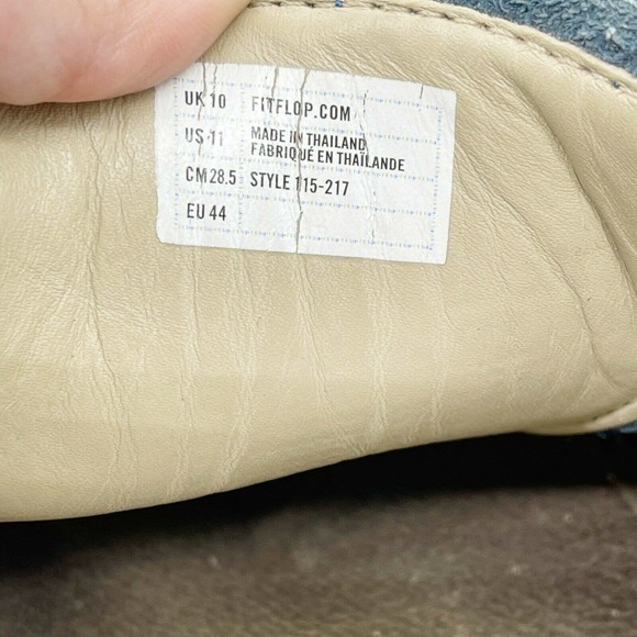 Fitflop Supertone Nubuck Skate Sneaker Shoes Sz 11 Mens Blue Lace Up Perforated - Picture 8 of 8